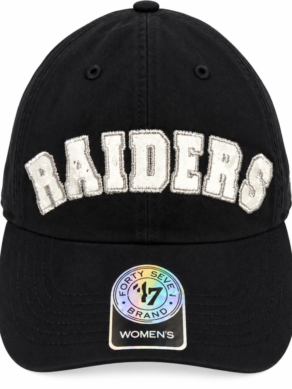 47 Women's Black and White Raiders Embroidered Baseball Hat